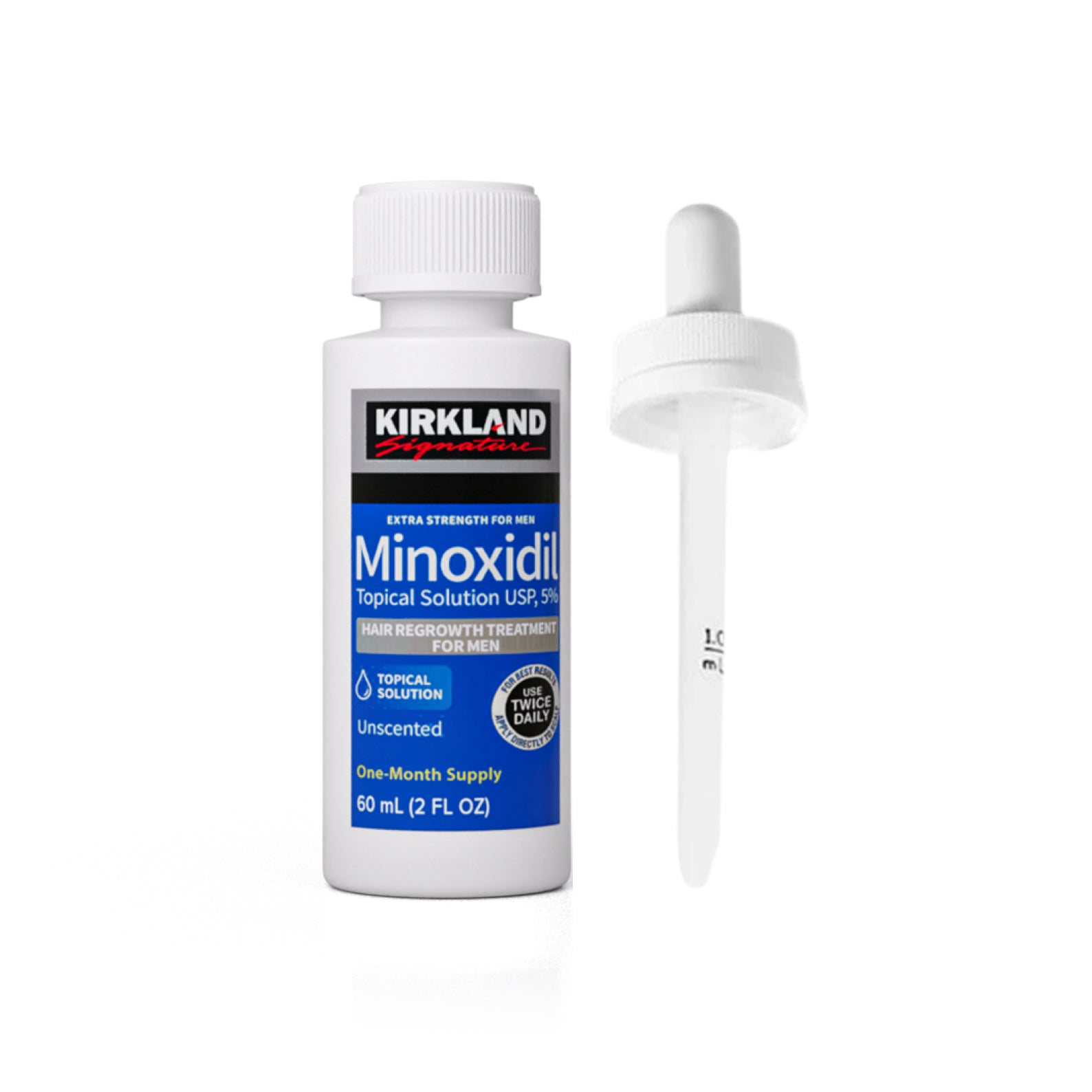 Kirkland 5% Minoxidil Extra Strength Liquid Hair Loss and Hair Regrowth Treatment 1 Month